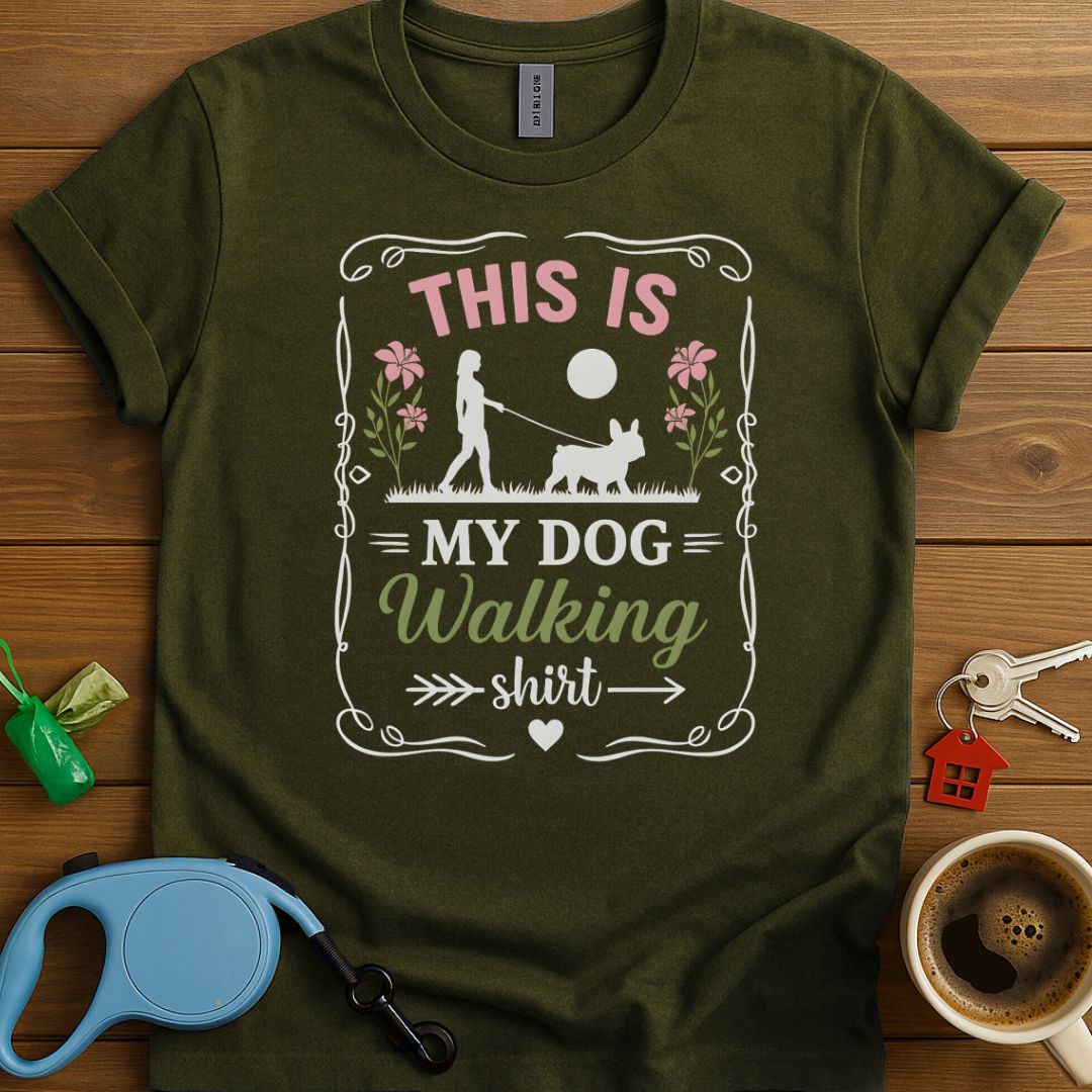 Frenchie Dog Walking Shirt T-Shirt