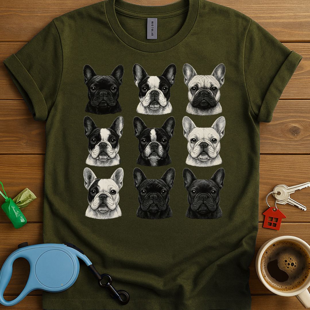 French Bulldog Faces T-Shirt