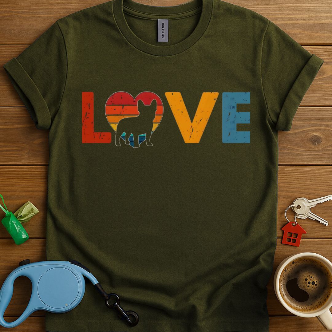 Retro Frenchie Love T-Shirt