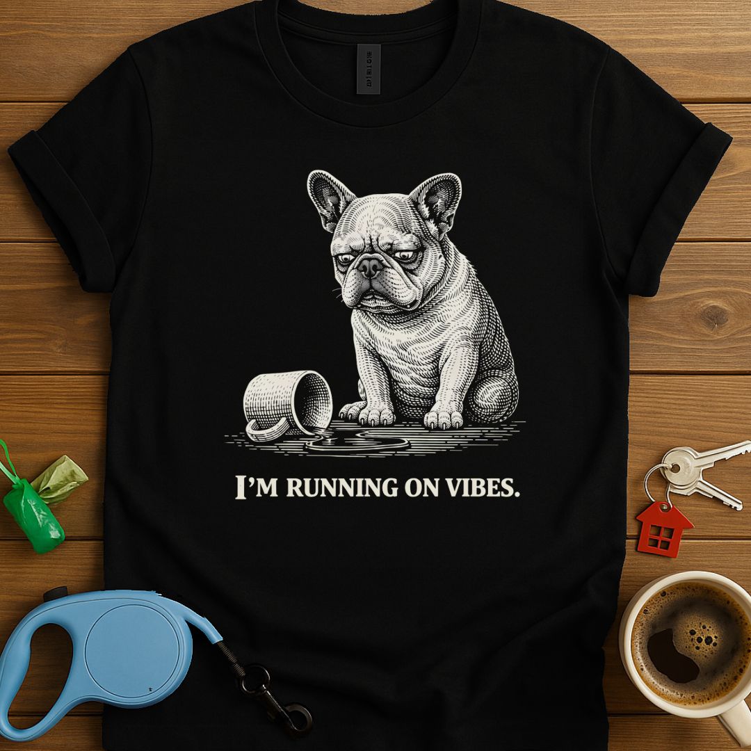 I'm Running On Vibes Frenchie T-Shirt