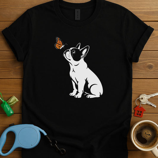 Frenchie With Butterfly T-Shirt