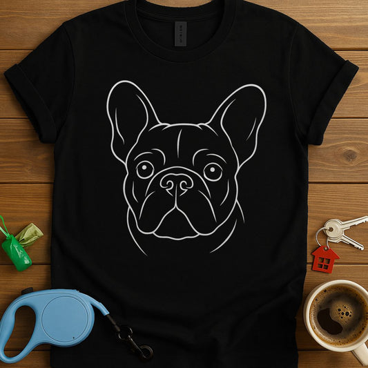 French Bulldog Face Line Art T-Shirt