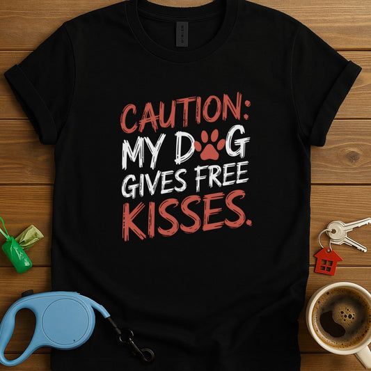 Caution: My Dog Gives Free Kisses T-Shirt