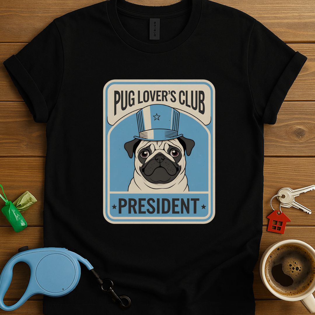 Pug Lover's Club President T-Shirt