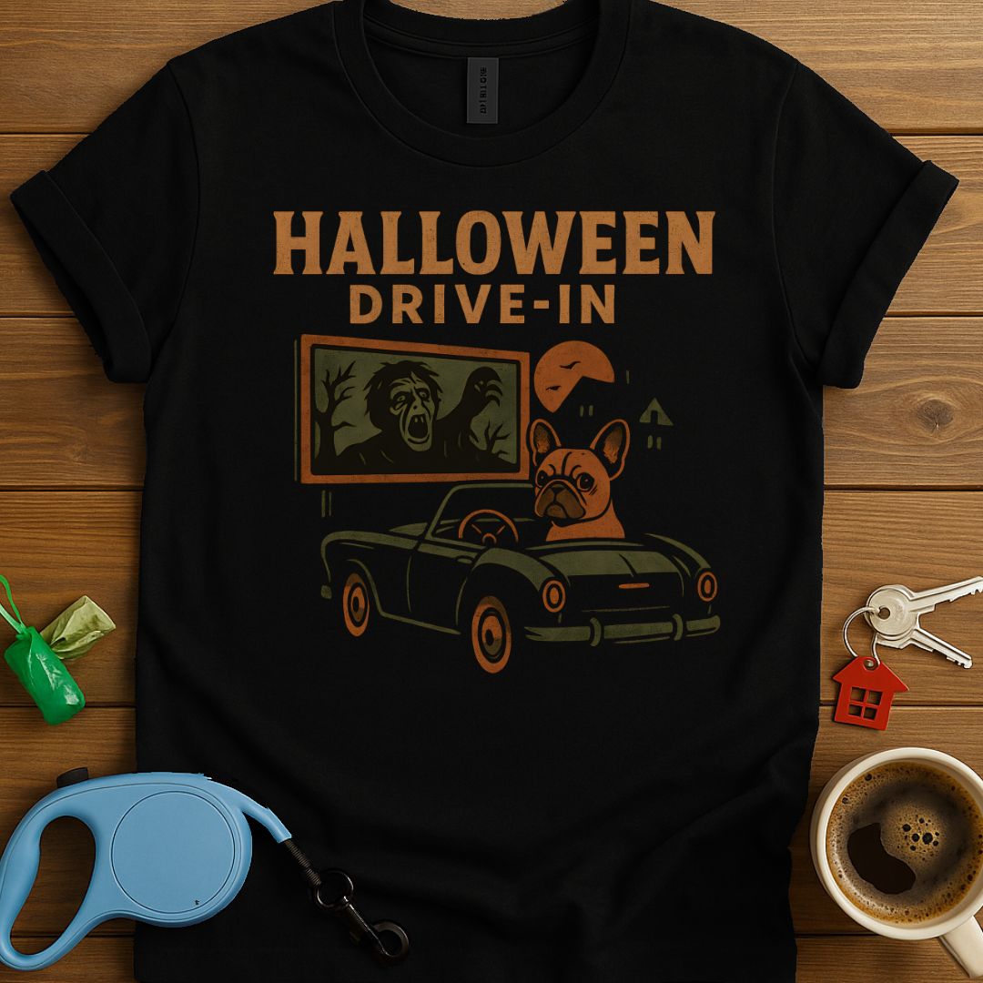 Halloween Drive-In French Bulldog T-Shirt