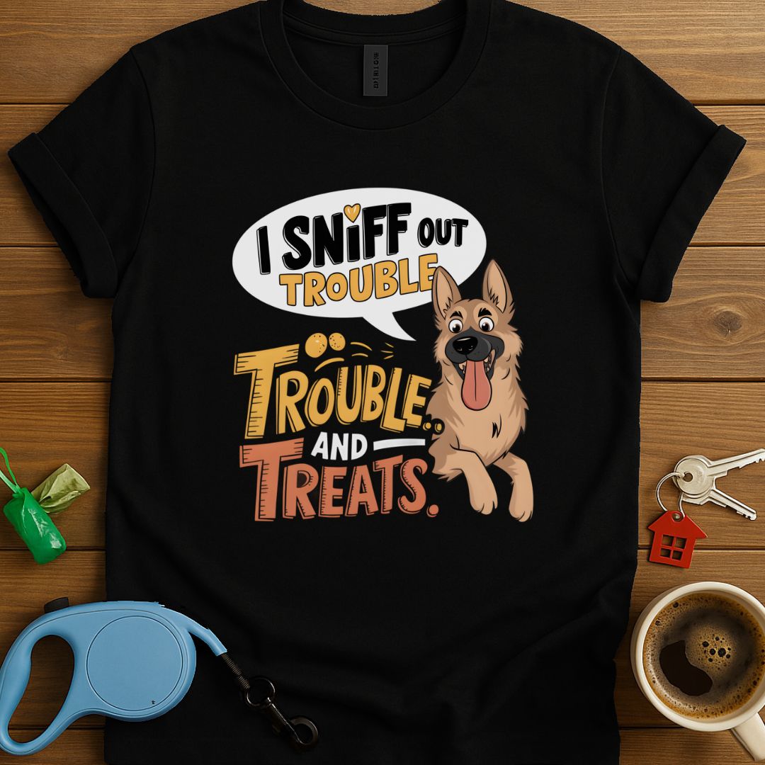 I Sniff Out Trouble. Trouble And Treats T-Shirt