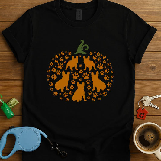 Frenchie Pumpkin Paw Print T-Shirt