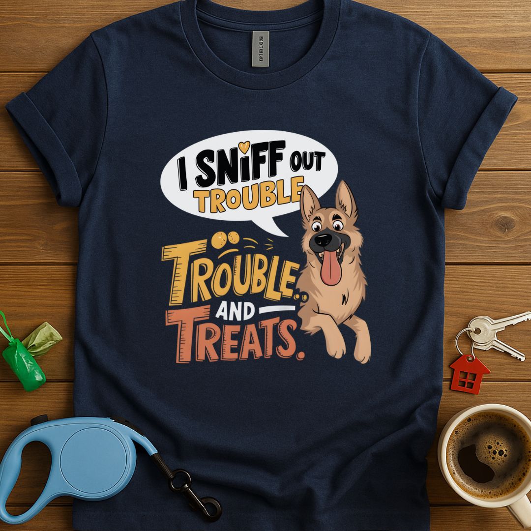 I Sniff Out Trouble. Trouble And Treats T-Shirt