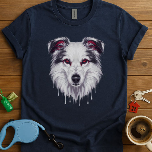 White Faced Border Collie Face T-Shirt