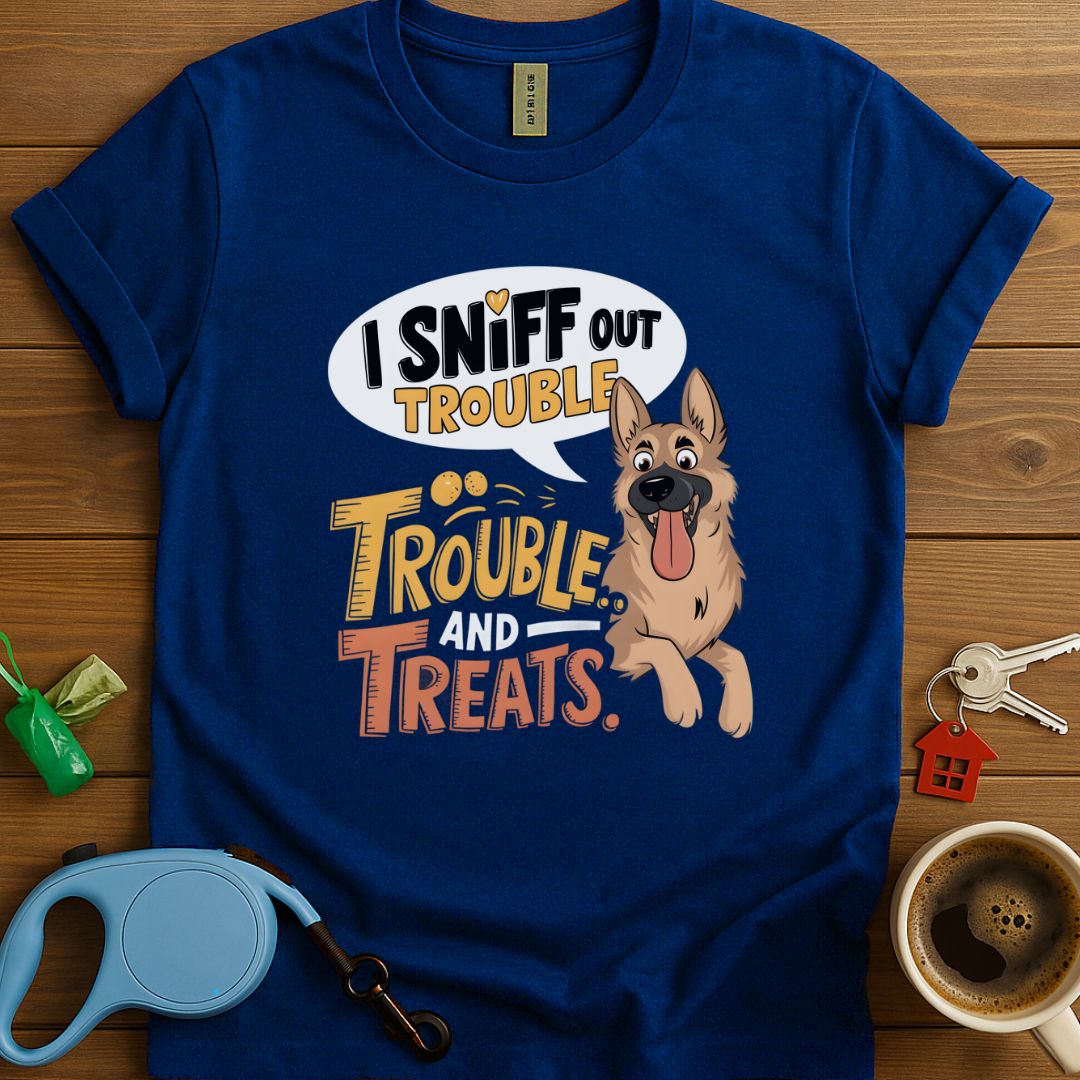 I Sniff Out Trouble. Trouble And Treats T-Shirt