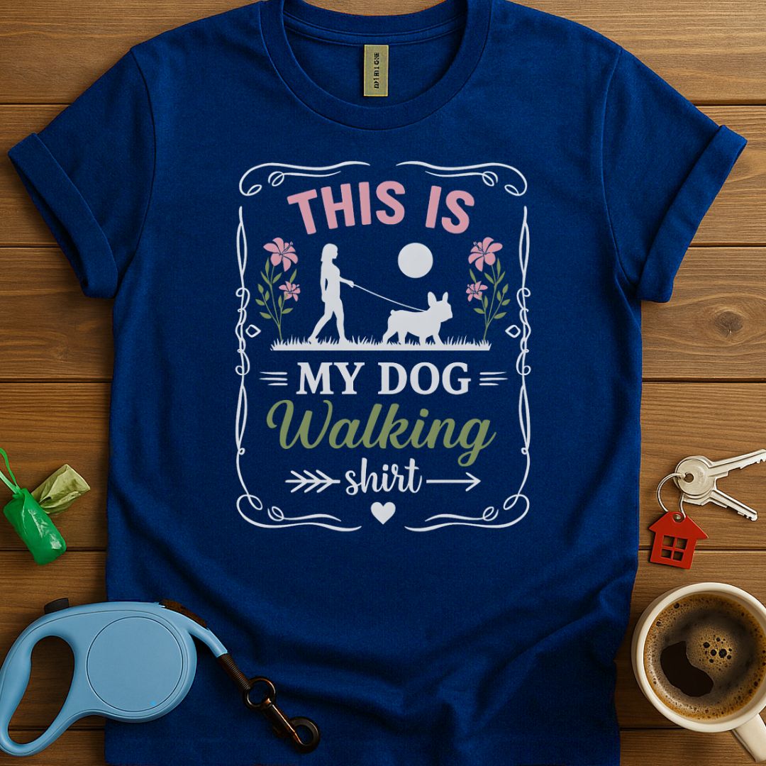 Frenchie Dog Walking Shirt T-Shirt