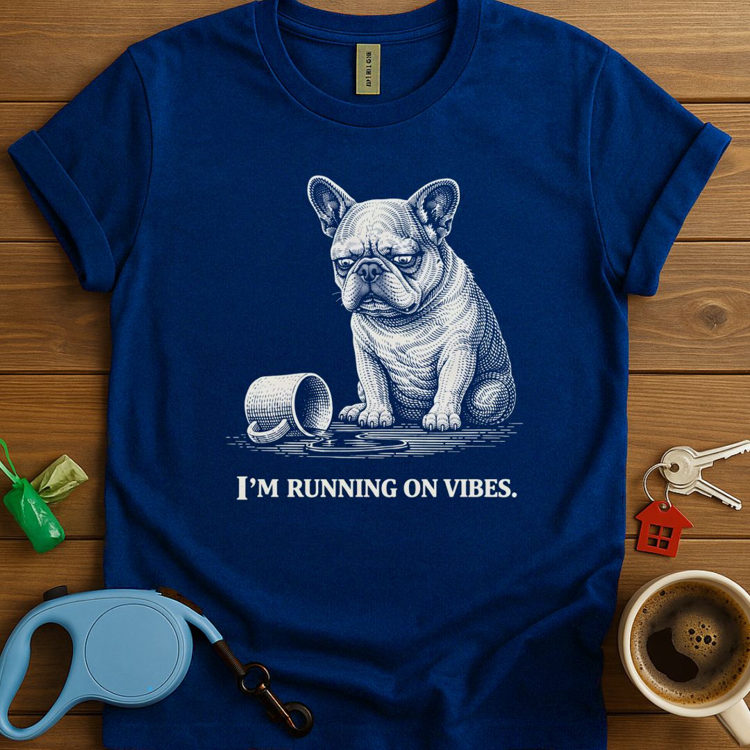 I'm Running On Vibes Frenchie T-Shirt