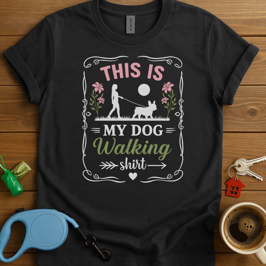 Frenchie Dog Walking Shirt T-Shirt