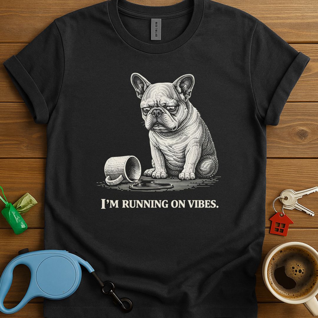 I'm Running On Vibes Frenchie T-Shirt