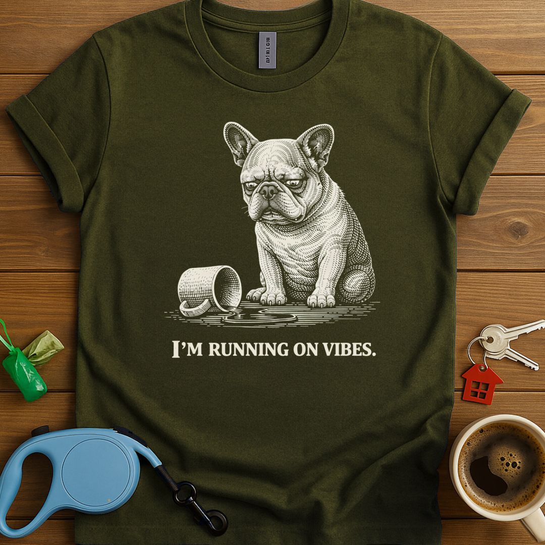 I'm Running On Vibes Frenchie T-Shirt