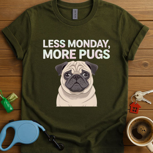 Less Monday More Pugs T-Shirt