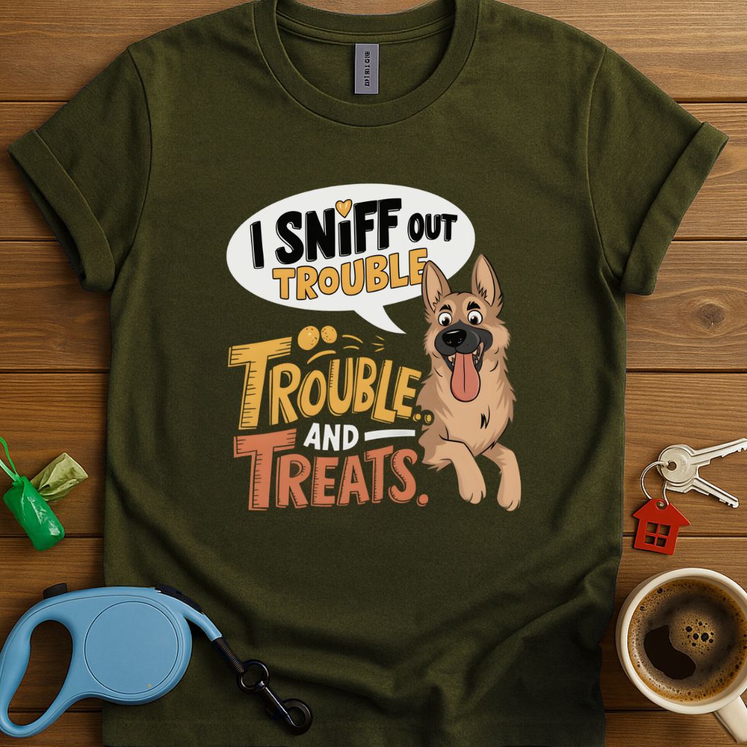 I Sniff Out Trouble. Trouble And Treats T-Shirt